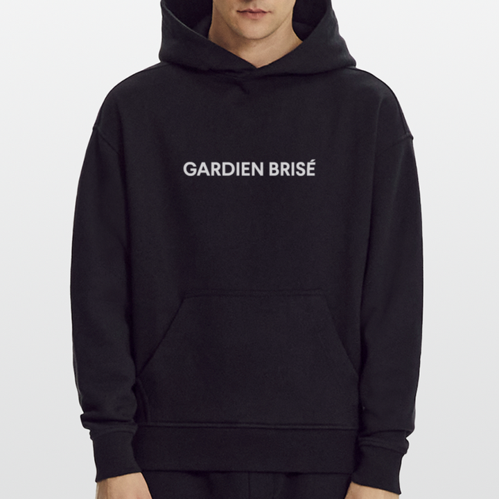 Heavyweight Oversized GB Premium Hoodie black - SOLID BLACK